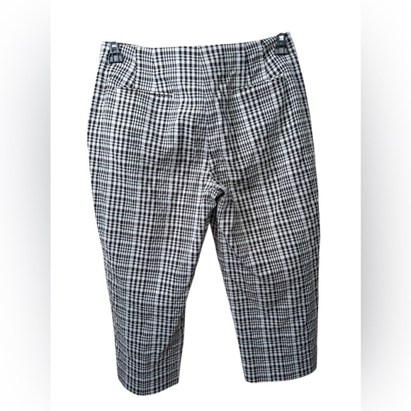Talbots Pants - TALBOTS STRETCH CAPRIS GINGHAM BLACK WOMENS SIZE 8 vintage